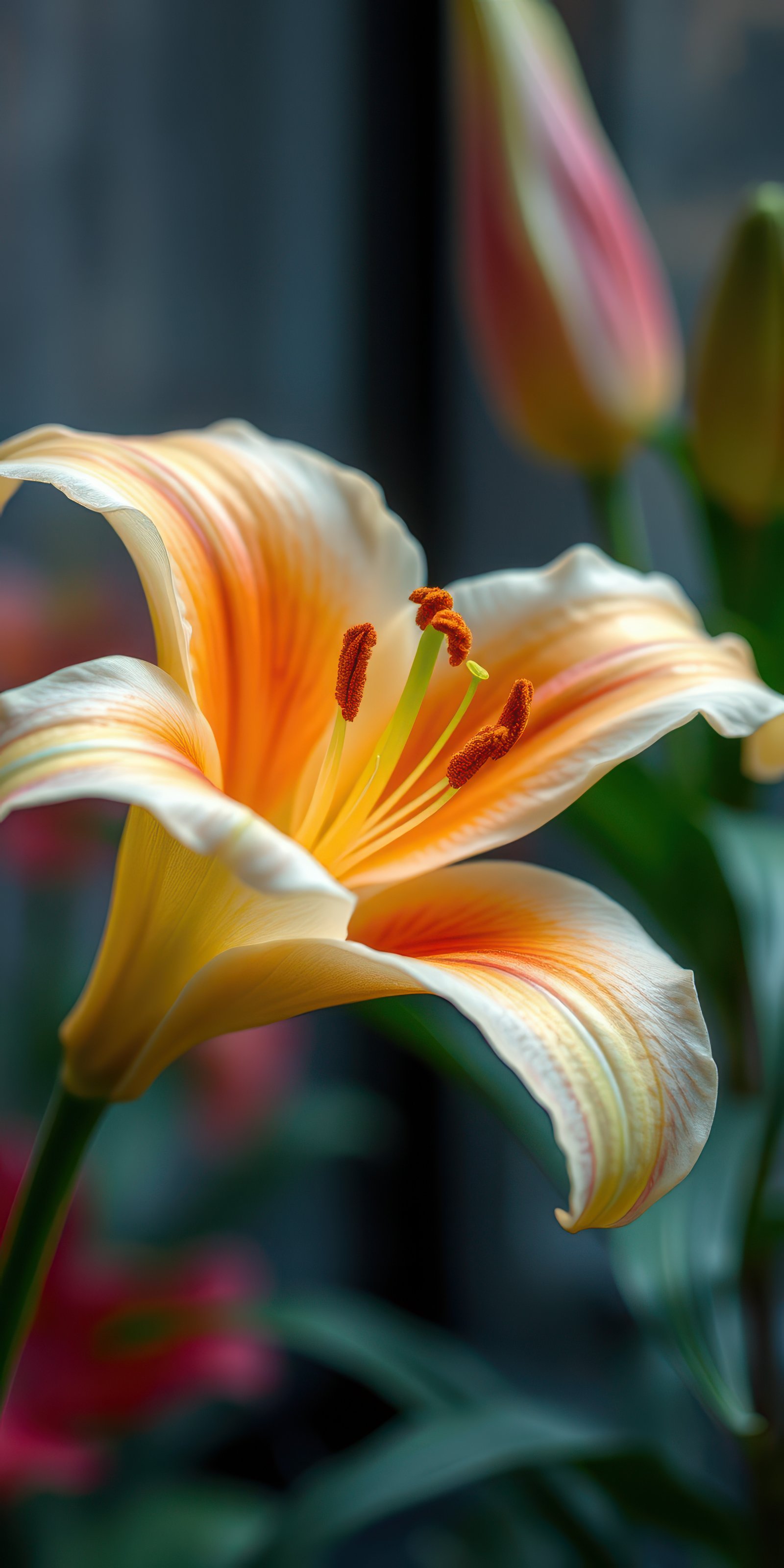 Vibrant orange lily blooms gracefully in a lush garden under soft natural light during springtime